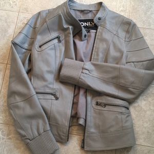 Gray pleather jacket